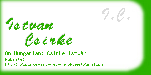 istvan csirke business card